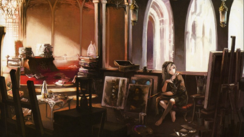 art, girl, painting, pixiv, aion, collection