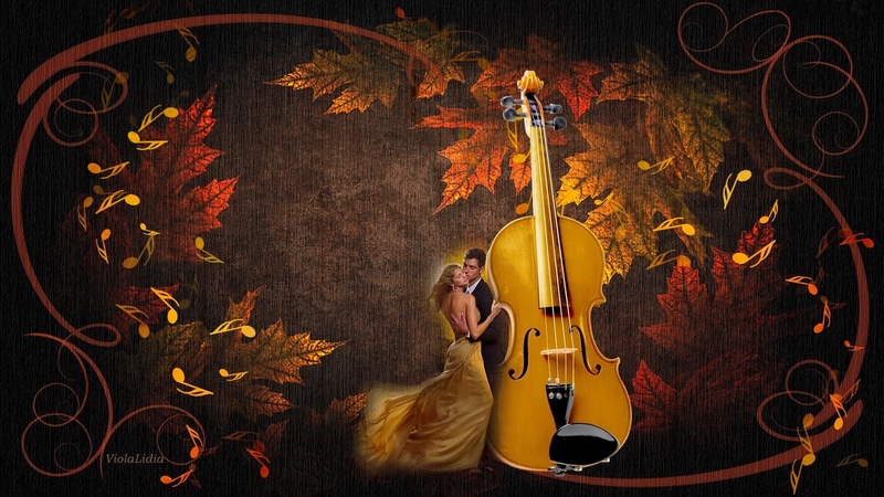 pretty, fall, violin, autumn, lovely, romantic, music, beautiful, leaves, guitar, love, passion, dance, couple