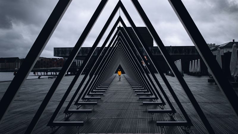 lonely, loneliness, triangle, 4k
