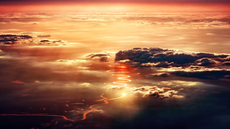 clouds, sky, porous, sunlight, 4k