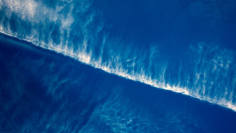 sky, blue, lines, 4k