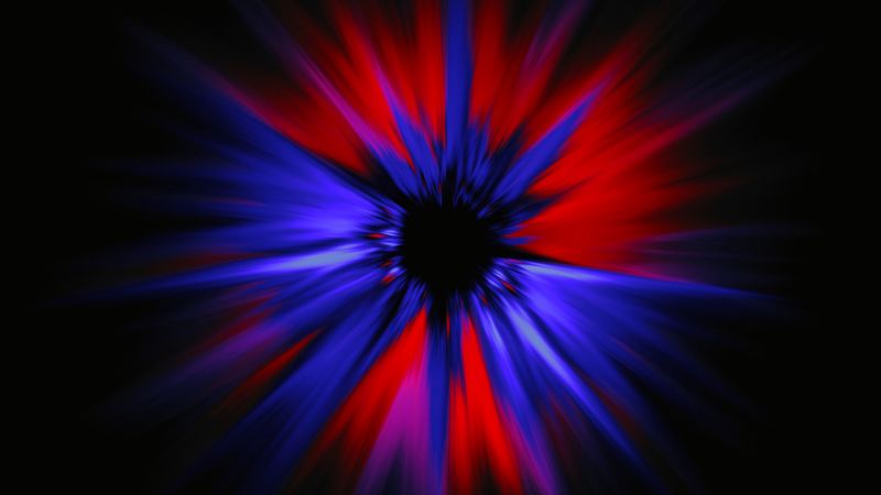 rays, bright, red, blue, 4k