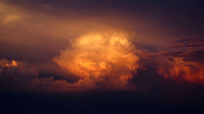 clouds, sky, overcast, dark, porous, 4k