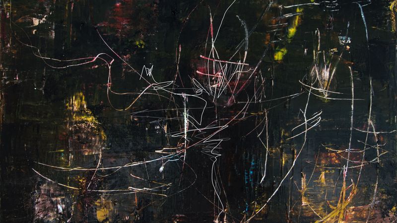 abstraction, stains, lines, paint, 4k
