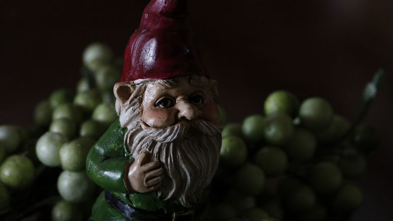 gnome, figurine, toy, cap, beard, 4k