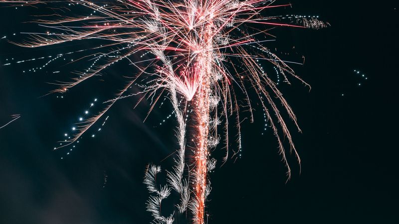 salute, fireworks, holiday, sparks, night, 4k