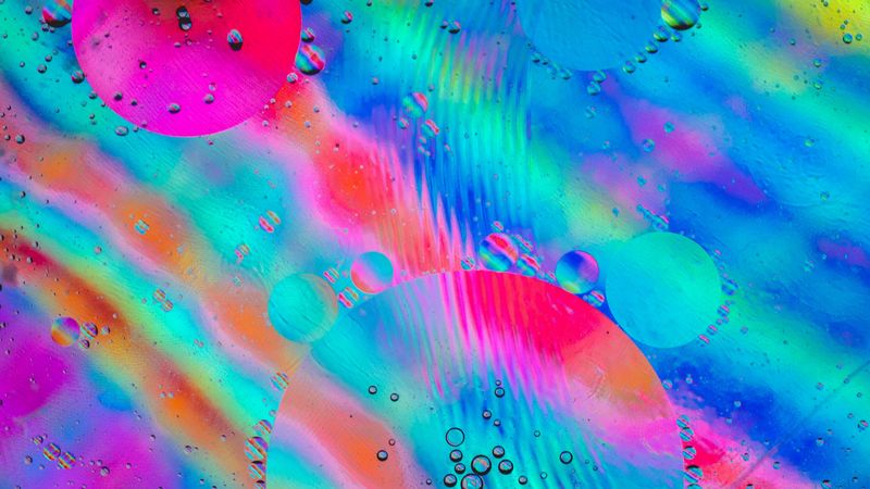 bubbles, rainbow, glass, 4k