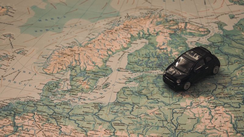 car, map, toy, travel, trip, 4k