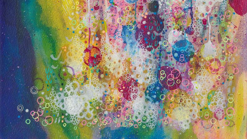 abstraction, patterns, circles, spots, multicolored, watercolor, 4k