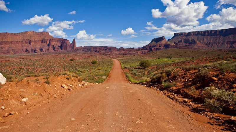 path, canyon, rocks, desert, moab, utah, 4k