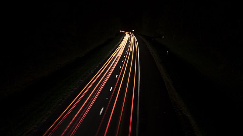 road, light, night, turn, marking, 4k
