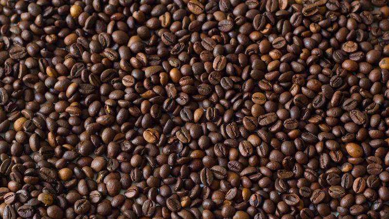 coffee beans, coffee, brown, 4k