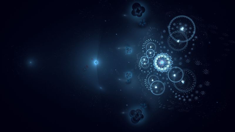 fractal, circles, patterns, dark, effect, 4k