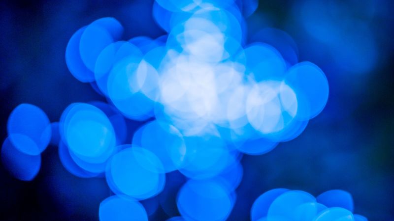 glare, circles, blue, light, 4k