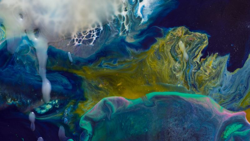 stains, paint, multicolored, wax painting, 4k