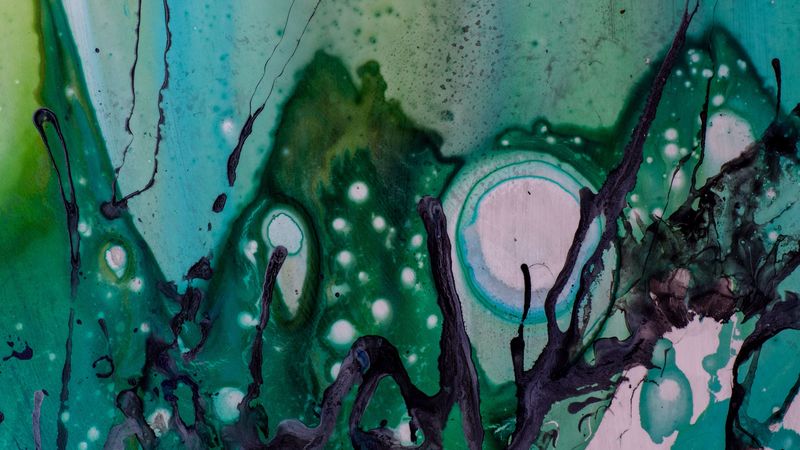stains, paint, patterns, circles, 4k