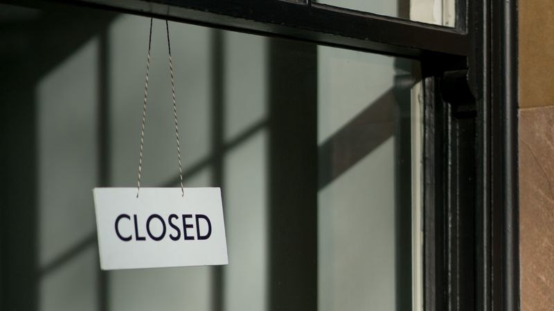 sign, closed, door, window, shadow, 4k