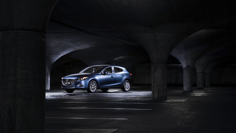mazda, auto, parking, underground, 4k