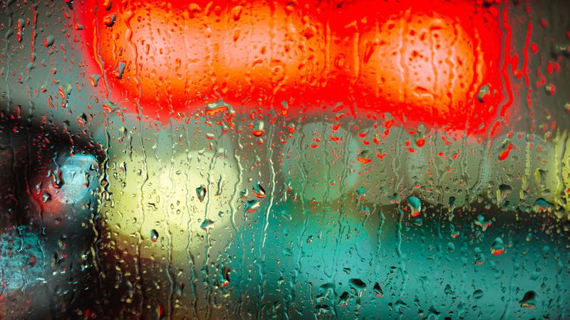 drops, glass, blur, 4k