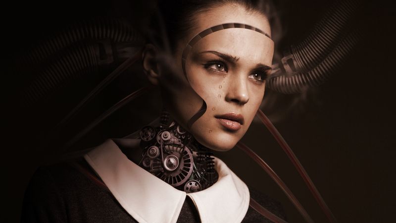 robot, girl, cyborg, future, sadness, tears, feelings, artificial intelligence, 4k