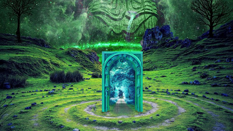 portal, totem, imagination, fantasy, photoshop, 4k