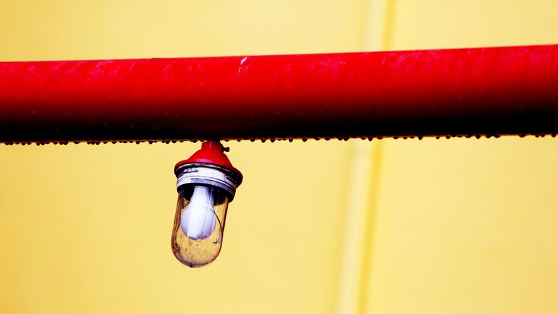 lamp, pipe, drops, bright, painted, 4k