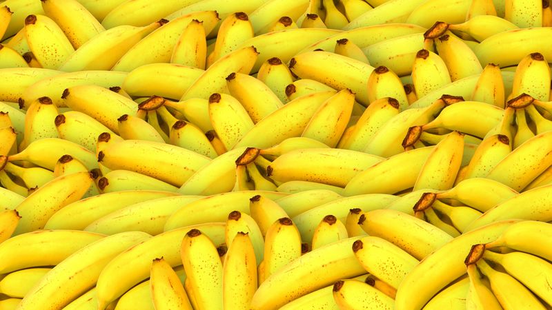 bananas, fruits, yellow, 4k