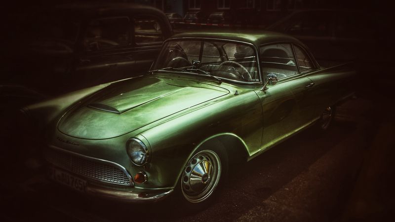 car, retro, vintage, old, style, glitter, 4k