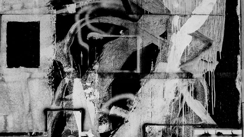 stains, lines, bw, wall, art, 4k