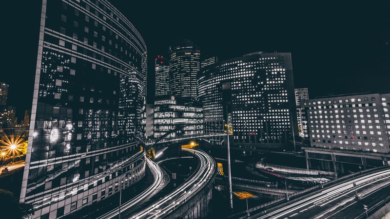 night city, buildings, roads, defense, france, 4k