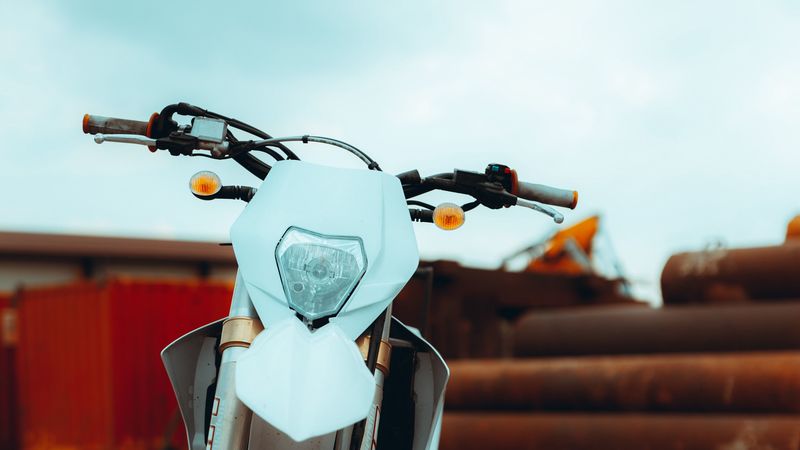 motorcycle, retro, steering wheel, 4k