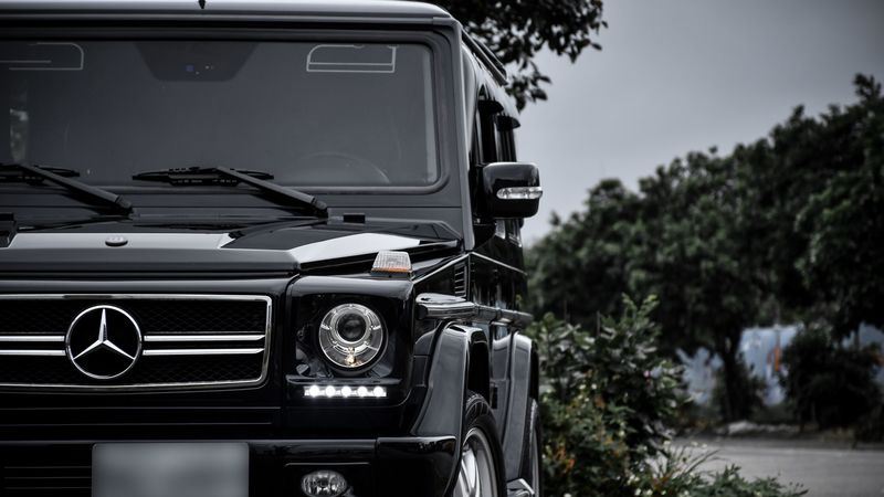 mercedes-benz g500, brabus, suv, luxury, black, front view, 4k
