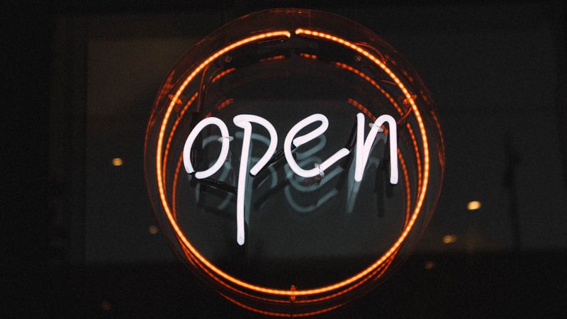 open, words, glow, black, 4k