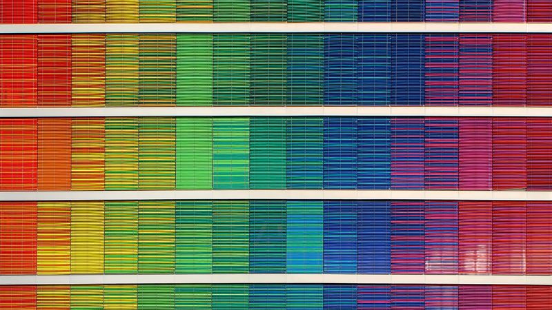 facade, multicolored, rainbow, architecture, 4k