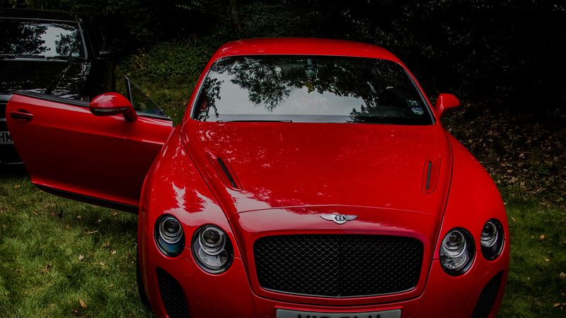 bentley continental gt, red, front view, luxury, 4k