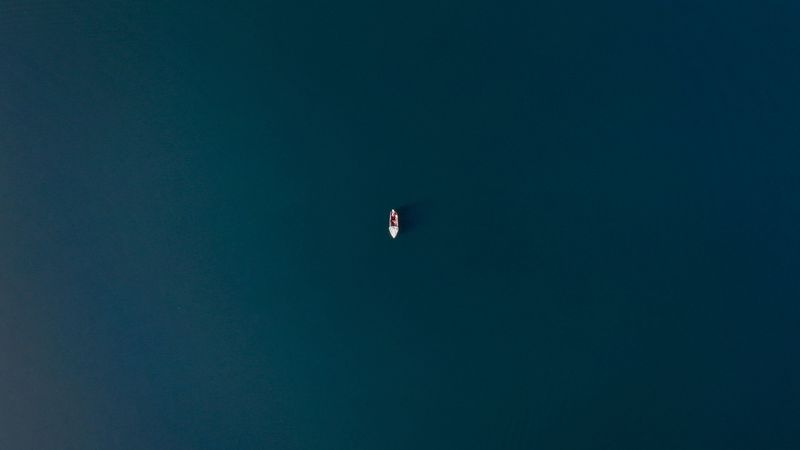 aerial view, boat, water, 4k