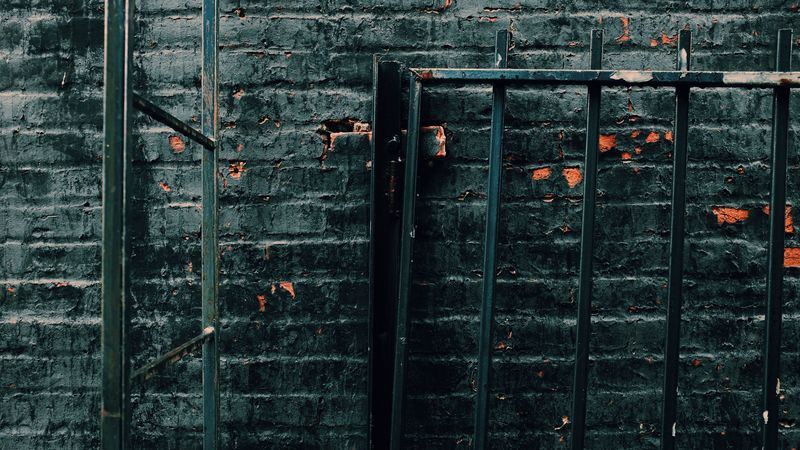 wall, black, shabby, fence, paint, 4k