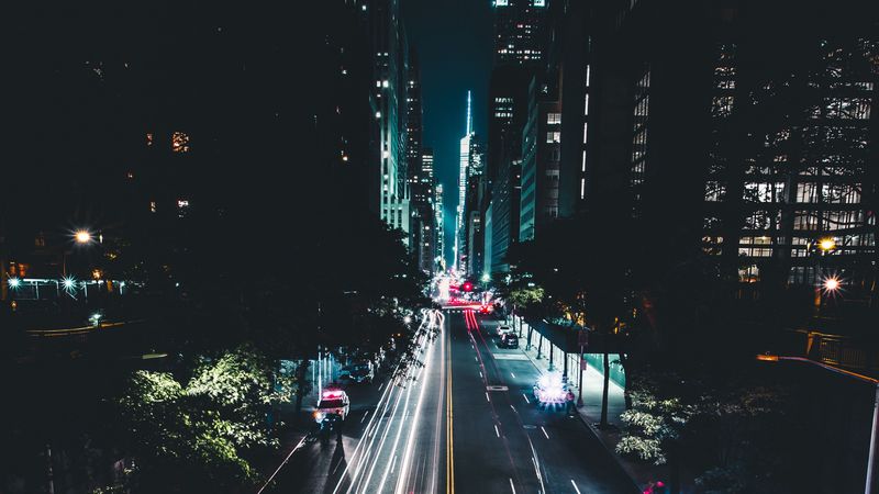 night city, road, traffic, cars, marking, new york, usa, 4k