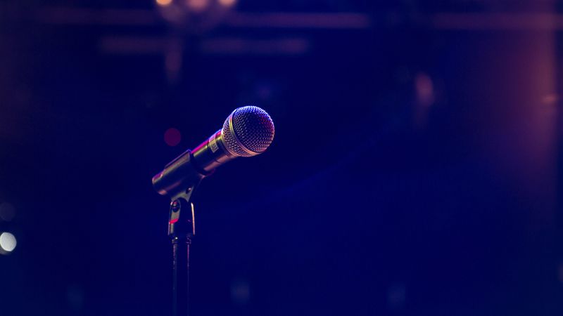 microphone, equipment, dark background, audio, 4k