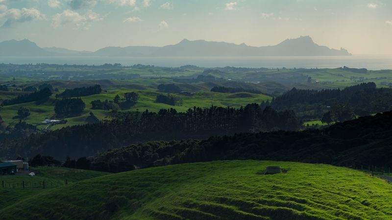 hills, grass, mountains, horizon, whangarei, new zealand, 4k