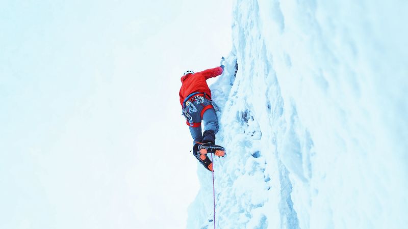 climber, snow, mountain, climbing, 4k