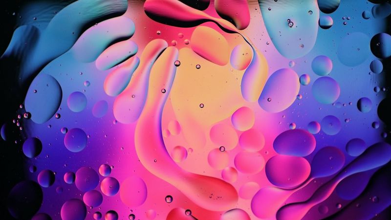 bubbles, shapes, water, multicolored, 4k
