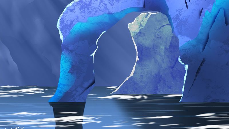 ice, ice floes, art, 4k