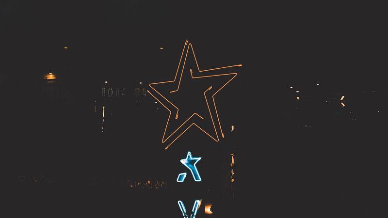 star, shape, light, dark background, 4k