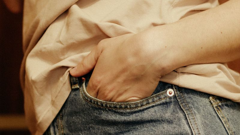 girl, hand, jeans, 4k