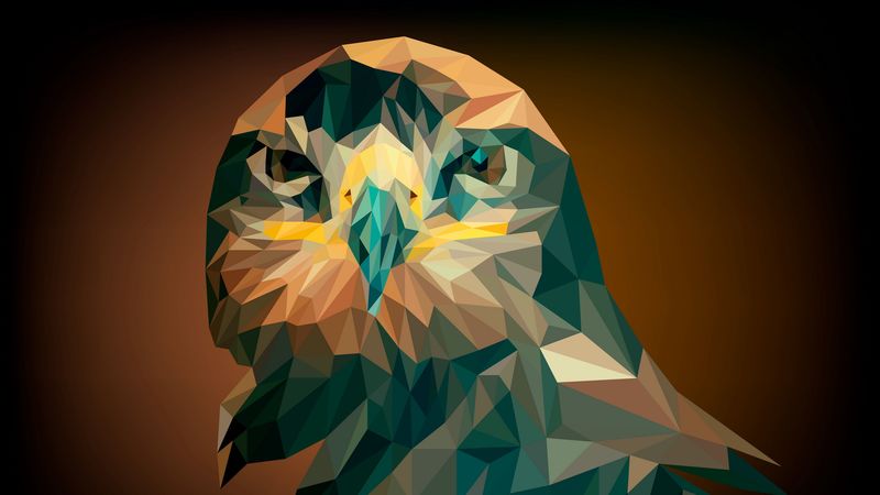 eagle, bird, geometric, art, 4k