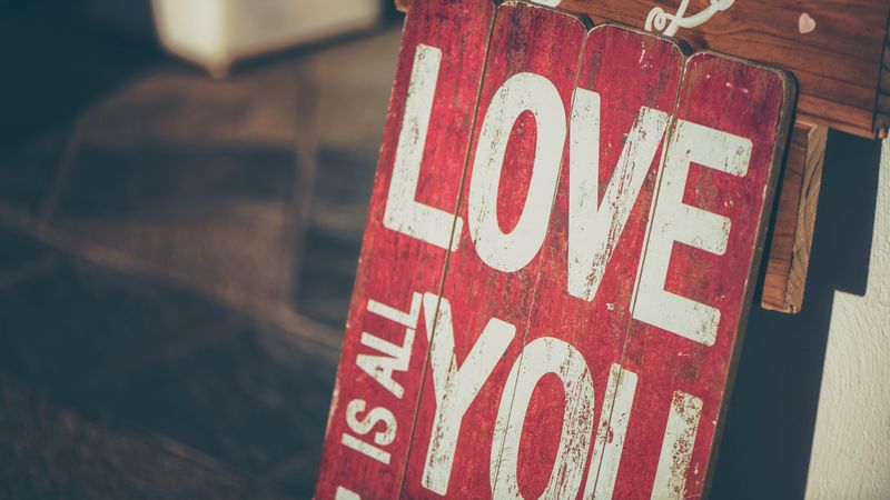 inscription, love, board, art, 4k