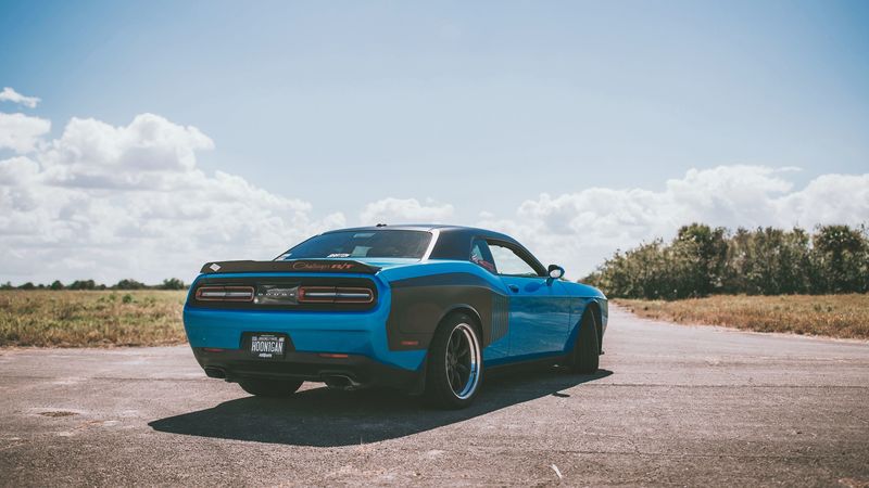 auto, rear view, sport car, blue, 4k