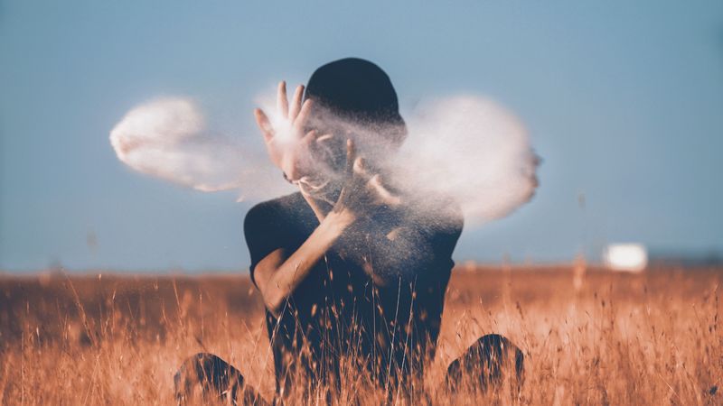 man, sand, dust, hands, blur, 4k