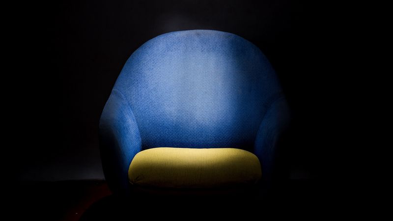 armchair, shadow, minimalism, dark background, 4k